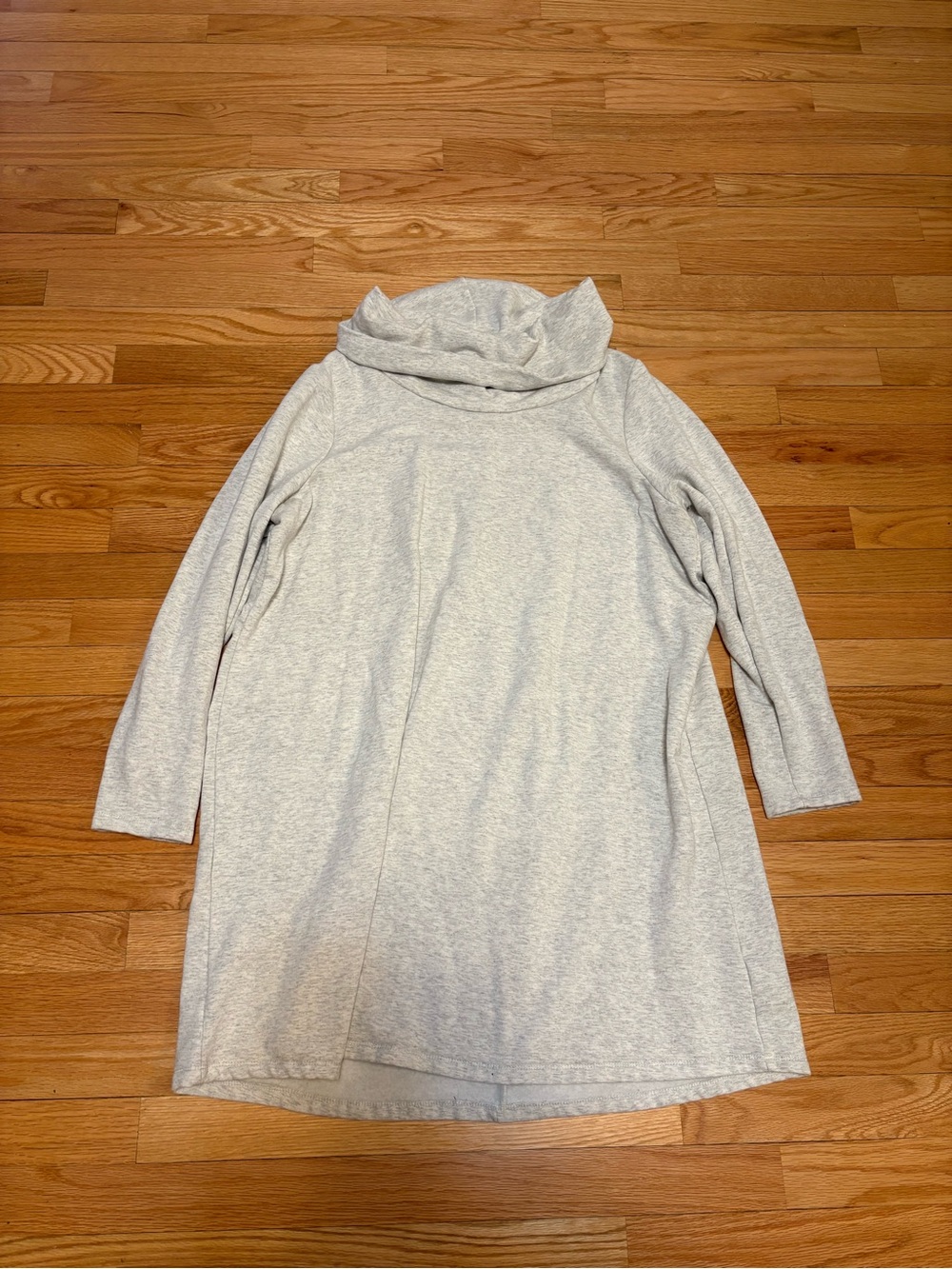 Terra & Sky Light Gray Cowl Neck Sweater Dress